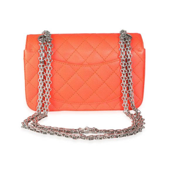 Neon Orange Quilted Chevre Leather Reissue 224 - Picture 3 of 8